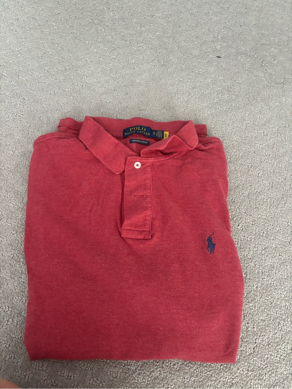 Polo by Ralph Lauren Red Short Sleeve Polo with Navy Logo